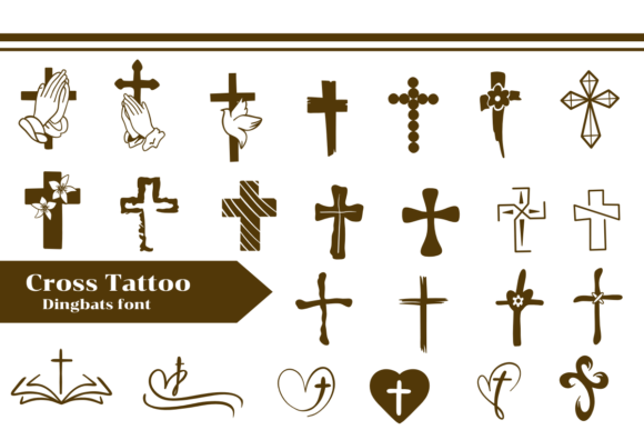 Cross Tattoo: A Sacred Dingbats Font for Editorial Design