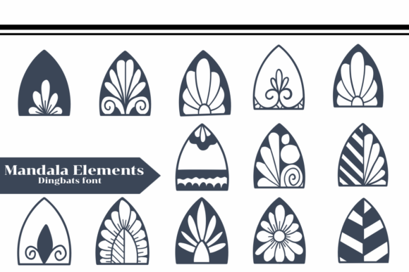 Mandala Elements: A Sketched Dingbats Font for Handmade Products
